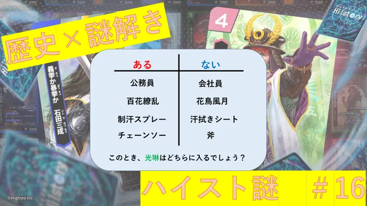 ハイスト謎#16 窮地に才あり?