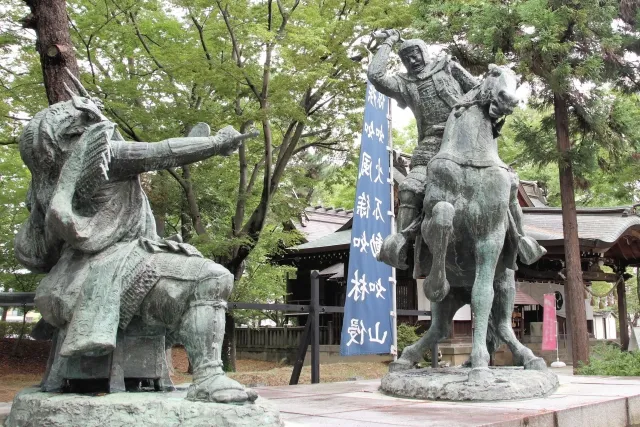 川中島古戦場史跡公園の石像